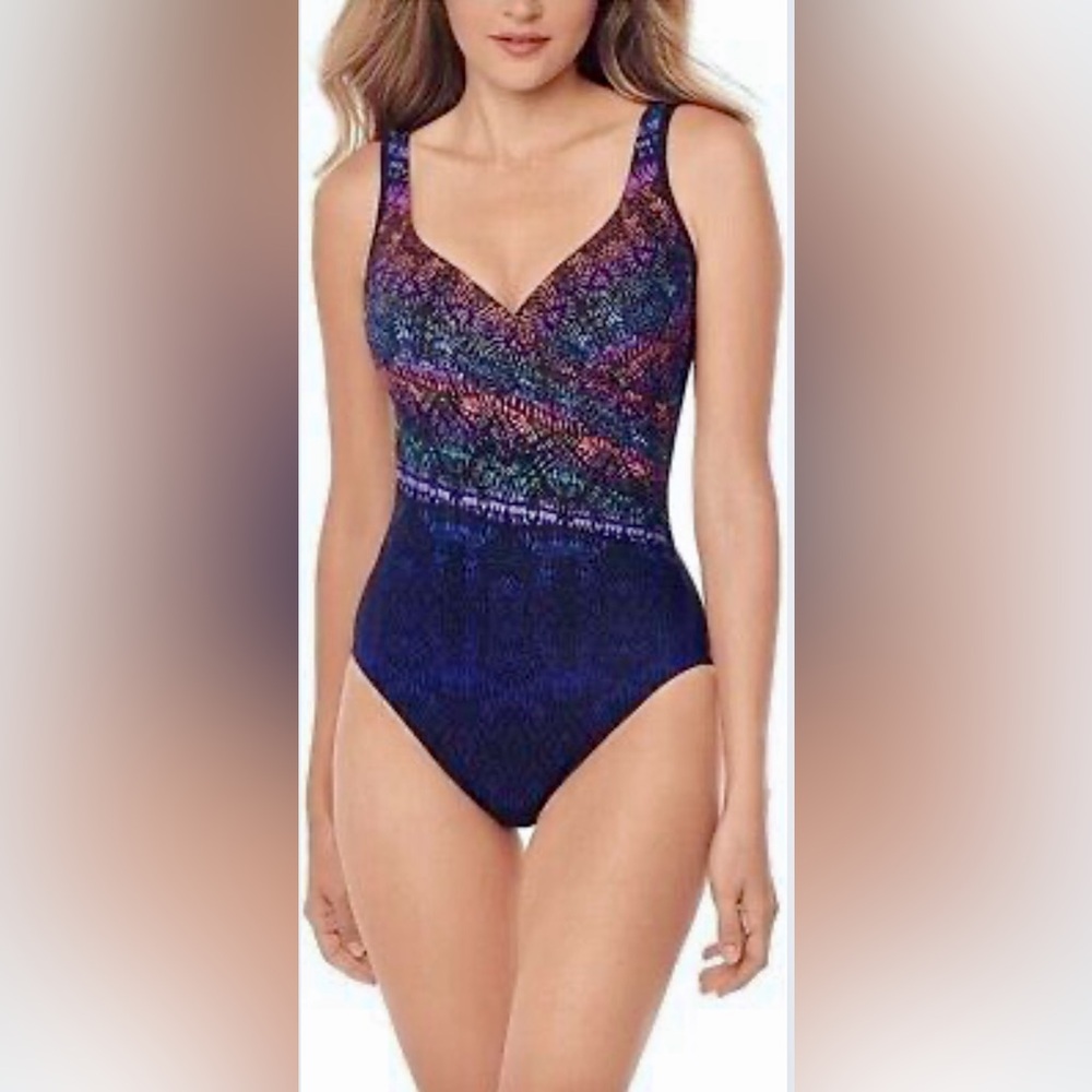 Miraclesuit Colorful One Piece Flattering Supptive Swimsuit